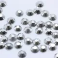 Silver glass flatback rhinestones for DIY nail art and phone case decoration, shiny crystal. - SS4 1.5mm, Approx. 1440 Pcs / Mineral Silver