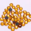Diamantes de imitación de cristal ámbar para decoración de uñas, manualidades y ropa. - ss6 (Aprox. 1440 Pzs) / Dorado