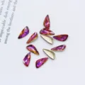 Strass para uñas alas de ángel degradado rosa cristales talla fantasía manicura 20pcs - Brillo oro púrpura