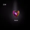 Gema de arte de uñas con diamantes de imitación de corazón, tamaño 6mm, color iridiscente. - Estilo Corazón 20#