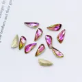 Strass de uñas ala de ángel, gemas de circonita de cristal rosa para decoración de manicura - Luz Rojo Rosa