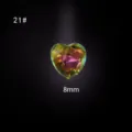 Diamante de imitación de uñas en forma de corazón multicolor de 8mm cristal de vidrio para arte - Estilo Corazón 21#