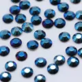 Blue round glass flatback rhinestones for DIY nail art and phone case decoration. Sparkly crystals. - SS6 2mm, Approx. 1440 Pcs / Antique Blue