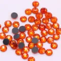 Diamantes de imitación de vidrio naranja Cristales reverso plano DIY accesorios - ss6 (Aprox. 1440 Pzs) / Rojo Anaranjado