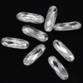 Piedras de estrás de cristal ovaladas largas para accesorios de joyería y bolsos DIY. - Blanco