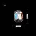 Importierte AB bunte rechteckige Nagelkunst Strasssteine, glitzerndes Glas Kristall 9# 8x6mm - 9# Oktagonform