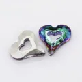 8mm λοξή καρδιά nail art charms κρύσταλλο γυαλί στραζ διακόσμηση μανικιούρ λαμπερή - Πακέτο 20 Τεμαχίων / Πράσινη φλόγα (διάτρητο)