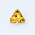 Dreieckiger Glas-Strassstein zum Aufnähen in Gelb mit silberner Krallenfassung für DIY Handarbeiten. - Gold