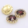 Goldfarbene Glas Kristall Strass Klauen Basis DIY Schmuck Kleidung Zubehör Teile Großhandel - Mittleres Lila