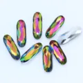 Estrás de cristal ovalado colorido con efecto arco iris AB para joyería DIY y decoración de zapatos. - Multicolor