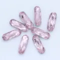 Estrás de vidrio de cristal ovalado largo rosa para piezas de decoración de zapatos de joyería DIY - Rosa Claro