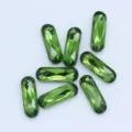 Strass de cristal de vidrio ovalado verde para proyectos de bricolaje y gemas brillantes. - Verde Hierba