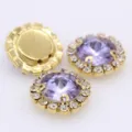 Goldfarbene Krallenfassung Strass Kristall DIY Haarschmuck Kleidung Handwerk Material - Kristallviolett