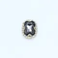 Grauer oktogonaler Kristall-Strasskrallenanhänger für DIY-Haarschmuck und Kleiderdeko. - 10x14mm / Transparentes Grau