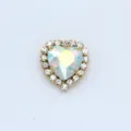 Catena strass a forma di cuore cristallo cucito per scarpe borse accessori di abbigliamento - 8mm / Bianco AB
