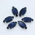 Dunkelblaue Markise Glas Klau Strasssteine für DIY Bekleidung Hochzeit Kleid Kragen Dekoration. - 5x10mm (30er Pack) / Tintenblau