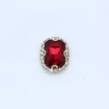 Roter rechteckiger Kristall Strass Krallenbohrer DIY Haarschmuck Kleidung Dekoration - Rot