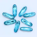 Estrás de cristal ovalado largo, gemas decorativas azules vibrantes para accesorios DIY. - Azul lago