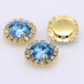 Kristall Strass Krallenfassungen mit blauen Steinen für DIY Haarschmuck Handwerk. - Seeblau