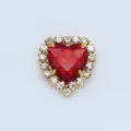 Strass cuore rosso catena griglie cristallo vetro diamante scarpe borse abito sposa accessorio - 8mm / Rosso