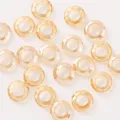 10mm crystal angel ring rhinestone beads large hole charm for DIY jewelry necklace nail art - Champagne Gold Round (Single Piece)