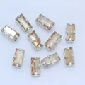 Champagne rectangular sew-on claw rhinestones with silver setting for DIY wedding craft. - 5x10mm, 20 Pcs / Gold Champagne