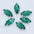 Grüne Markise Klauenkristall Glas Hand genäht Strass DIY Bekleidung Kleidungsstück Zubehör - Pfauengrün