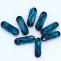 Strass de cristal ovalado largo azul oscuro para manualidades de bricolaje, zapatos y bolsos. - Azul Pavo Real