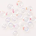 10mm Iridescent Crystal Ring Beads Hollow Round Rhinestones for DIY Jewelry and Nail Art - AB Aurora Round (Single Piece)