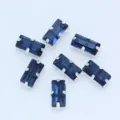Rectangular dark blue sew-on rhinestone with silver claw setting for wedding dress DIY crafts. - 5x10mm, 20 Pcs / Ink Blue