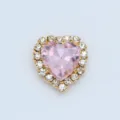 Herzförmiger rosa Kristall Strass Näh-Krallenketten-Zubehör für Schuhe Taschen Kleidung - Hellrosa
