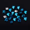 Strass carrés fond pointu pour nail art fabrication de bijoux et réparation de montres cristaux brillants - Bleu Paon
