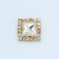 12mm square rhinestone claw sew-on button crystal glass DIY garment shoe accessories - 12mm / White