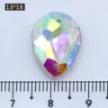 Glass Crystal Rhinestone 13x18mm Colorful DIY Sew-on Variant for Dress Clothing Decor - Teardrop Shape (AB White) / 28 Pieces/Pack (13x18mm)