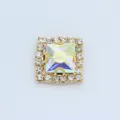 12mm square claw rhinestone DIY craft sewing crystal for clothing wedding shoes decoration accessories - 12mm / AB White