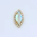 Variante de charm strass cristal AB taille marquise en monture dorée pour accessoires de mode - 6x12mm / Blanc AB