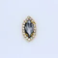 Bouton Cristal Strass Marquise Griffe Or Gemmes Couture DIY Robe Mariée Accessoires Vêtements - 6x12mm / Gris Transparent