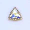Triangle crystal rhinestone claw button for DIY clothing accessories and wedding dresses - AB White