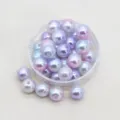 Perle di imitazioneforate ABS sfumatura colorate per nail art e creazione di gioielli fai da te - 12 mm circa 500 pz per 500 g / N. 1 colore sfumato