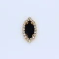 Bouton strass marquise doré à coudre diamant verre cristal pour accessoires vêtements DIY - 6x12mm / Noir