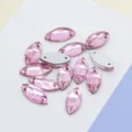 Roze markies glas strass steentjes om te naaien dubbele gaten flatback kristallen voor DIY - Roze