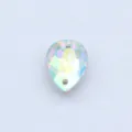 Tropfenform Doppelloch zum Annaehen Strass Kristallglas AB Farbe Bekleidungszubehoer SKU - 18x25 Tropfen, 15 Stk. / AB Weiß