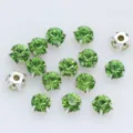 3-10mm zum Annaehen Glas Strasssteine mit silbernen Krallen Fassungen fuer Bekleidung DIY. - 6mm (36 Stück/Packung) / Hellgrün