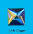 Τετράγωνα στρας νυχιών από κρύσταλλο AB 8mm DIY πολύπλευρα λαμπερά πολύτιμα - Τετράγωνο (18#)