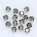 Runde Kristall-Strasssteine mit silbernen Metallkrallen zum Aufnähen für Kleidung und Taschen. - 6mm (36 Stück/Packung) / Mineralgrau