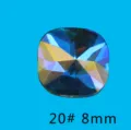 Κρύσταλλο Νυχιών Στράσσ 8mm 20# Επίπεδη Βάση Πολλαπλές Τομές AB Aurora Διακόσμηση Νυχιών - Τετράγωνο Μαξιλάρι (20#)