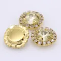 Goldene Strass-Kralle Fassungen, Kristall Glas DIY Zubehör für Kleidung und Haarschmuck - Hellgelb