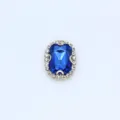 Achteckiger blauer Kristall Strass Krallenfassung mit klarem Strass Rand fuer DIY Zubehoer - Mittelblau