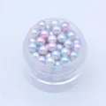 Colorful gradient mermaid faux pearl beads in clear jar for DIY nail art and craft jewelry. - 3mm Pack / Style 1