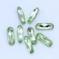 Piedras de estrás de cristal ovaladas alargadas verde claro para joyas, zapatos y bolsos. - Verde claro